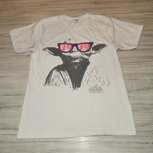 Vintage Star Wars Yoda Adult T-shirt White Size Small B3
